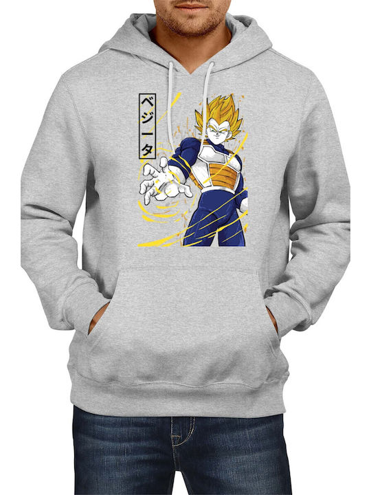 Men's Hoodie Sweatshirt Dragon Ball Z Tralala Vegeta 02 Gray