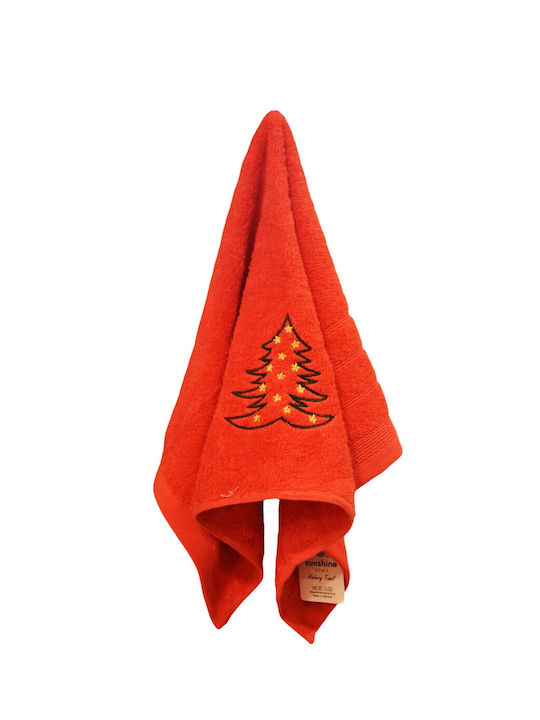 Decotelia Weihnachts-Handtuch Roter Weihnachtsbaum 40×60