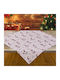 Liolios Home Gnomes Christmas Tablecloth Square Fabric Beige L85xW85cm.