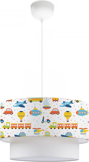 GloboStar Train Einfaches Licht Kinderdeckenleuchte Deckenleuchte mit Fassung E27 Weiß 30x70cm