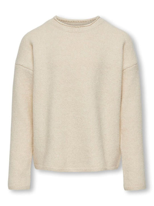 Kids' Sweater Long Sleeve Ecru, Beige