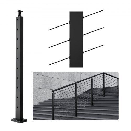 Vevor Railing Post 36x1x2in 30° Black 1pc 1jzlgzhs91424hs5gv0