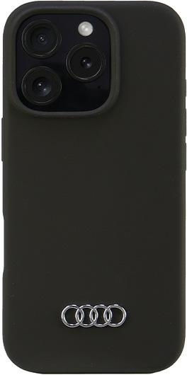 Силиконов калъф Audi за iPhone 16 Pro 6.3" Черен твърд калъф Au-lsrip16p-q3/d1-bk