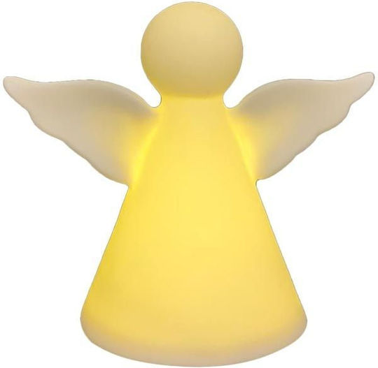 Colourbox Kids Φωτιζόμενη Χριστουγεννιάτικη Κεραμική Φιγούρα Αγγελάκι Λευκό Ύψους 13εκ.