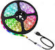 Aerbes Ταινία LED USB 5V RGB Φως 5m Τύπου SMD5050 με Τροφοδοτικό