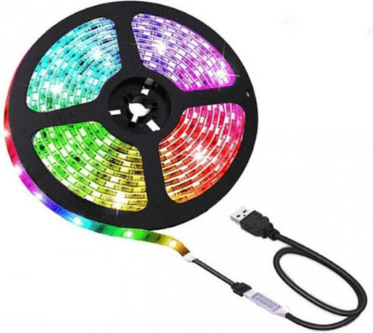 Aerbes Ταινία LED USB 5V RGB Φως 5m Τύπου SMD5050 με Τροφοδοτικό