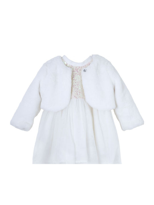 Children's Dress Long Sleeve Velvet White