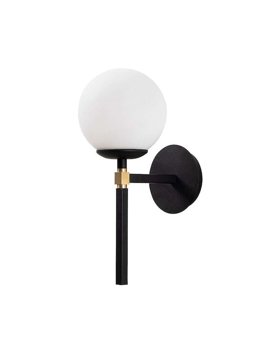 Opviq Lamp Wall with Socket E27 Black 15cm