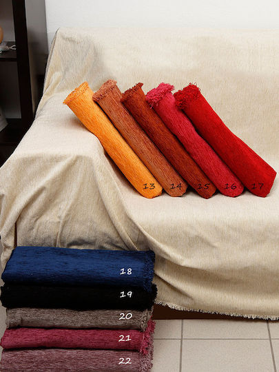 Sunshine Three-Seater Sofa Throw Chenille 180x300cm Red