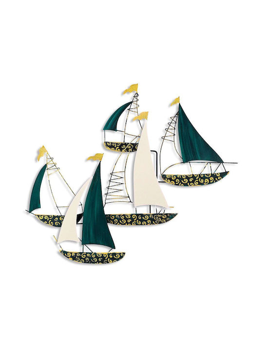 Kadirga Wall Decor 930dyu1191 77x91cm White-green-gold Wallity Metal