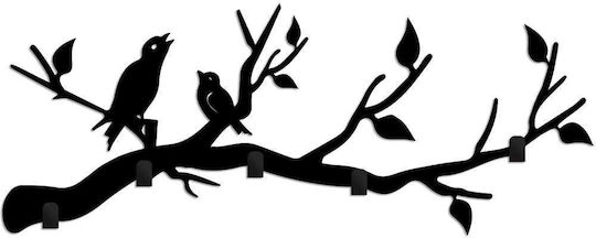 Wall Hanger 5 Positions Escaped Birds 891tnl3696 67x2x27cm Black Wallity Metal Wall Hanger 5 Positions Escaped Birds 891tnl3696 67x2x27cm Black Wallity Metal