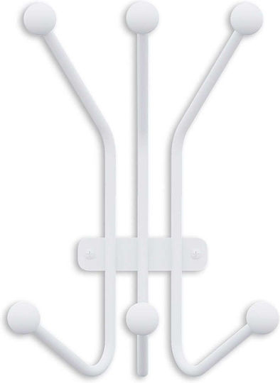 Wall Hanger 6 Positions Ant 494pyt1149 23x13x30cm White Wallity Metal