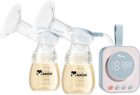 Momini TwinPump Ηλεκτρικό Διπλό Θήλαστρο Μπαταρίας Χωρίς BPA Ροζ 180ml