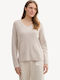 Women's Sweater Cotton with V Neckline Beige