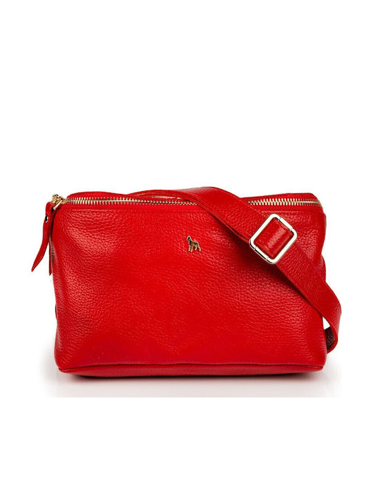 Boxer Leder Damentasche Schultertasche Rot