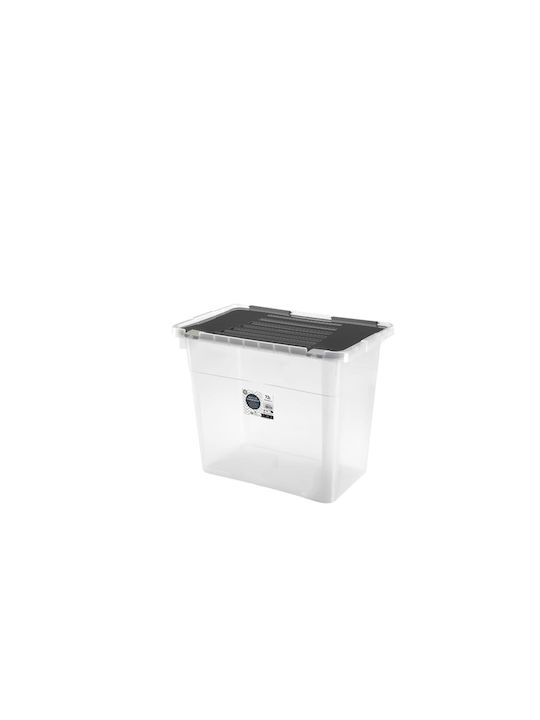 Plastic Storage Box with Lid Transparent 58x37x48cm 1pcs