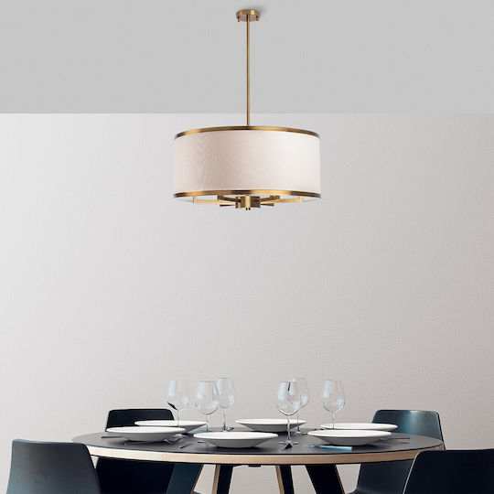 Opviq Cream Κρεμαστό Φωτιστικό Λευκό με Ντουί E27 60x60x83εκ.