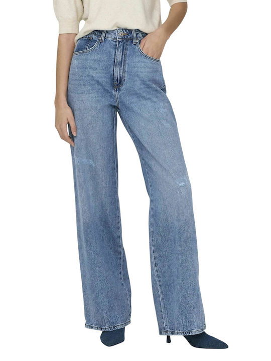 Hope Women's Jean Trousers in Wide Line Light Blue Denim Blue