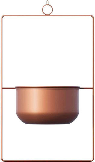 Aberto Design Висящи Саксия Металик Оранжев 25x25x40εκ.