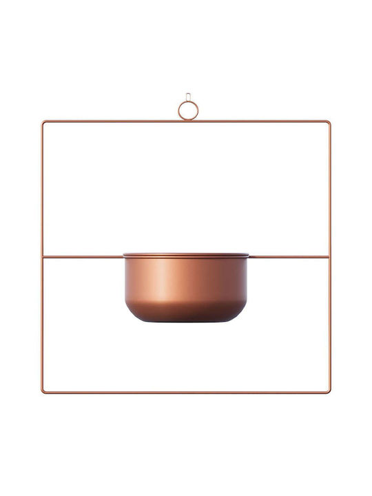 Aberto Design Висящи Саксия Металик Оранжев 40x40x40εκ.