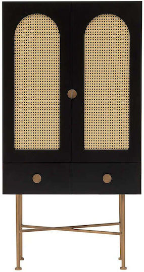 Μπουφές Cliff από Ξύλο & Μέταλλο Multi-black 80x39x150cm