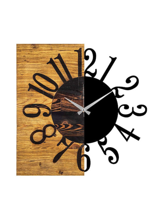 Wall Clock 539tnl1107 58x3x58cm Walnut-black Wallity Metal Wood