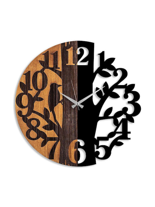 Wall Clock 539tnl1170 Φ56cm Walnut-black Wallity Metal Wood