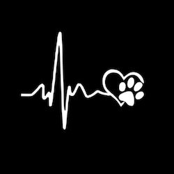 Car Stickers Love Dog in Silver Color 10pcs