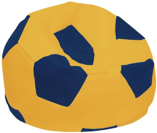 Pouf impermeabil pentru copii Fotbal 248frn1138 70x70x45cm Galben-albastru