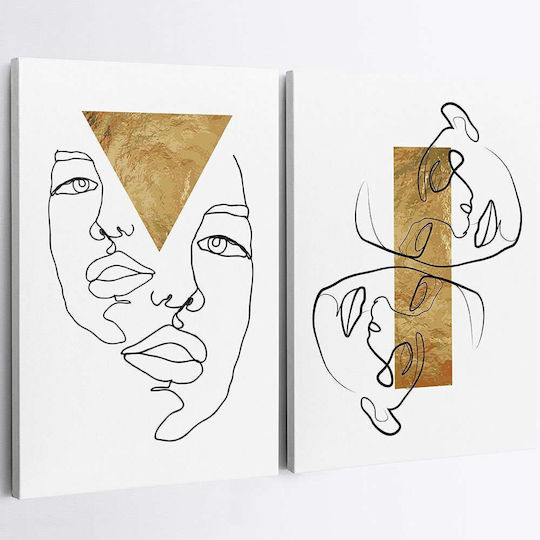 Canvas Painting Set 2pcs 910nvt1143 50x70cm Multi Wallity Vertical Wood Canvas