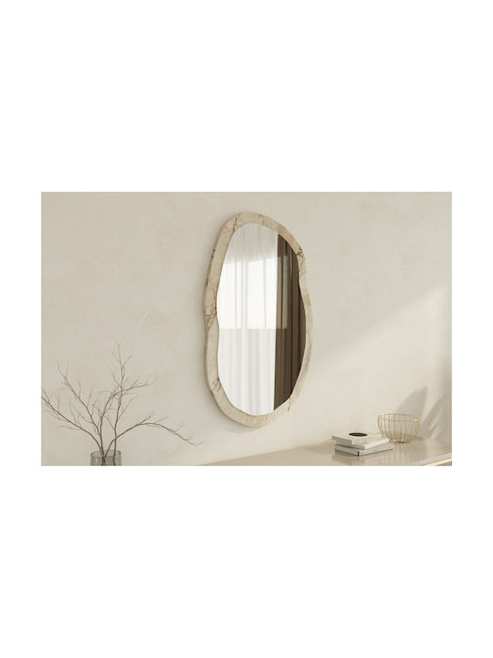 Wall Mirror Lossa 116sam1209 52x2.2x86cm Marble Effect Beige Hanah Home MDF