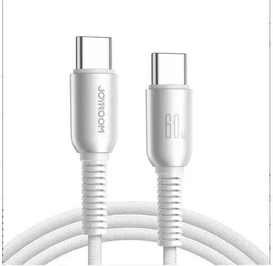 Joyroom S-A51 Плетен Кабел USB-C Мъжки - USB-C 60W Захранване PD Сив 1.2м