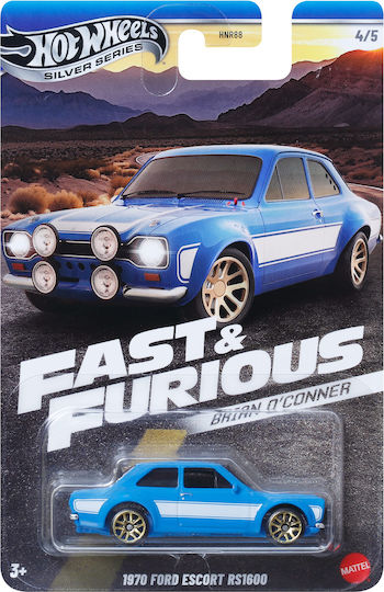 Fast & Furious Количка Сребърна Серия Брайън О'Конър 1970 Ford Escort Rs1600 1:64 За 3+ Години