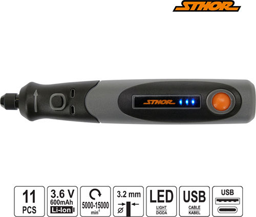 Sthor 78125 Περιστροφικό Πολυεργαλείο 3.6V 1x0.6Ah με Ρύθμιση Ταχύτητας