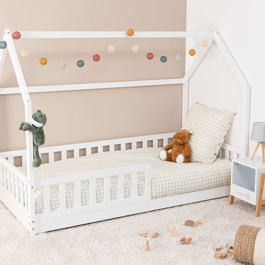 Kids Bed Montessori Single White for Mattress 90x190cm