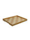 Hermia Bamboo Rechteckig Serviertablett aus Bambus in Weiß Farbe 31x25x3cm 1Stück