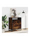 Wooden & Metallic Chest of Drawers Smoked Oak 70x41x70cm