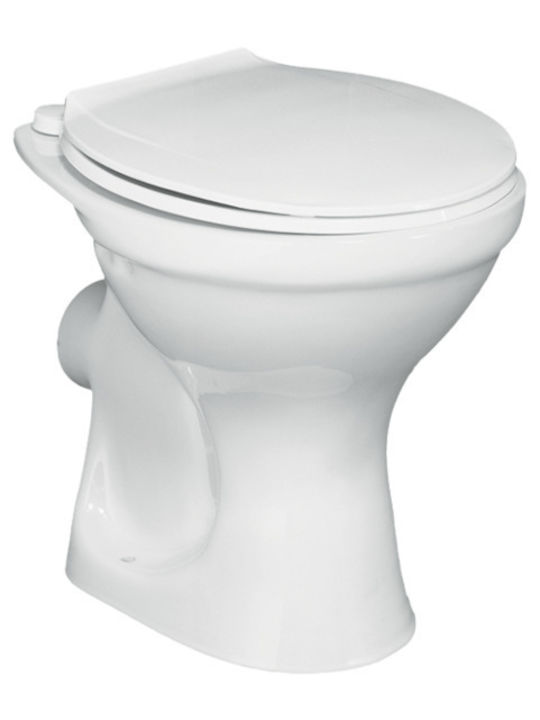 Cerastyle Lila Stehende Toilette mit Deckel Thermoplast Sanftes Schließen und Bidet Weiße