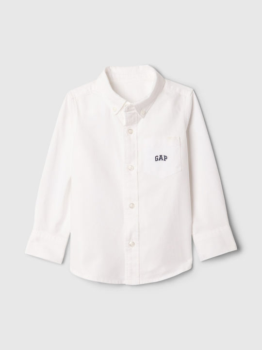 GAP Kids Shirt Long Sleeve White Oxford