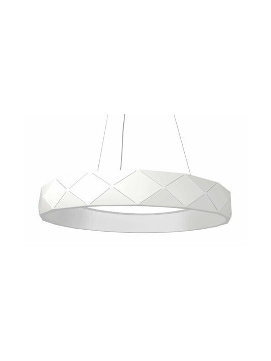 Light Prestige Κρεμαστό Φωτιστικό Λευκό LED με Φυσικό Λευκό Φως 60x9εκ.