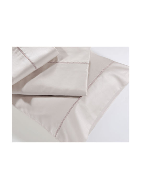 Pillowcases Down Town Solid Colours S250/19 Soft Pink Cotton Satin Pair 52 X 75