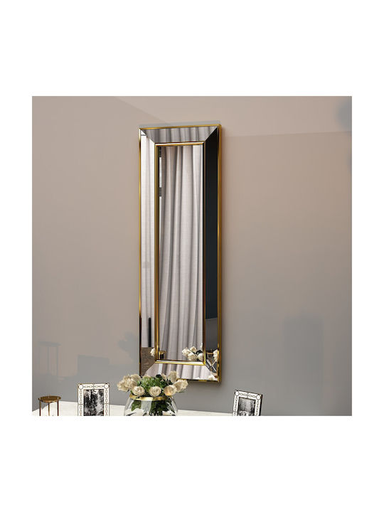 Стенно огледало Карлос 116sam1133 30x3.2x90см Златно Hanah Home MDF