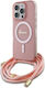 Guess Crossbody Cord Script Magsafe Umschlag Rückseite Kunststoff mit Band Rosa (iPhone 17 Pro / iPhone 16 Pro)