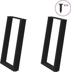 Vidaxl Tischbeine U-Form 2 Stk. Schwarz 60x72-7...