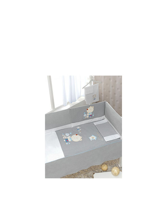 Interbaby Babybett Nature Blau für Matratze 60x...