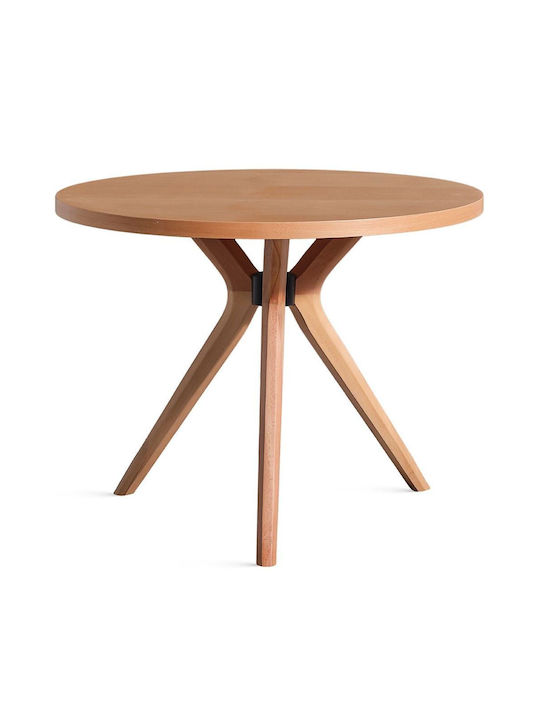 Vegas Round Table Wooden Natural 100x100x75cm