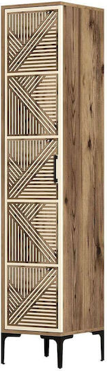 Einzeltür Kleiderschrank Kumsal Walnut-cream 40x47.5x201.4cm
