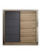 Kale Δίφυλλη Ντουλάπα Συρόμενη Oak-anthracite 60x60x180cm