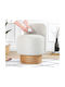 Stool For Living Room Upholstered with Fabric Barren Light Grey-natural 47x47x66cm