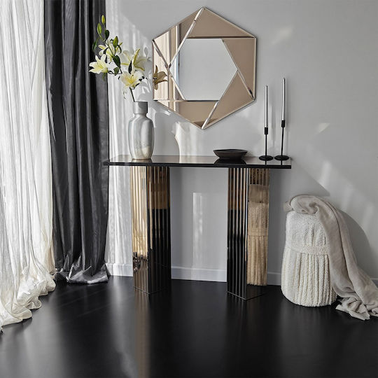 Wooden Console Table Bronze L105xW34xH80cm